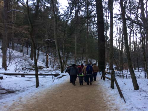 Winter Hike Old Man's Cave-heading through Hocking State Forest.